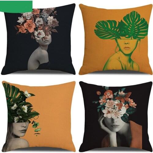 Household character linen hug pillowcase animal print cushion hug pillowcase to map custom lumbar cushion pillow cushion