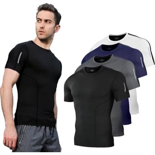 Gym T Shirt Women Short Sleeve Compression Breathable Mens T-shirt Sports Jogging Breathable Shirt