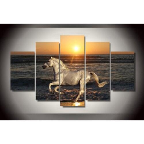 HD Print 5 Pcs canvas art horse painting modern home decor wall art picture living room decor print Painting on canvas/PT0306