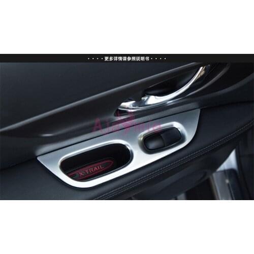 Interior Window Glass Button Cover Trim Overlay Frame Panel 2014-2017 Chrome Car Styling For Nissan X-trail Accessories