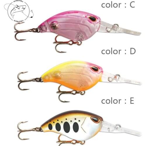 6cm/4.9g Artificial Floating Freshwater Plastic Hard Bait With VMC Hook Swimbait 3D Eyes Wobbler Ring Beads Bionic Bait