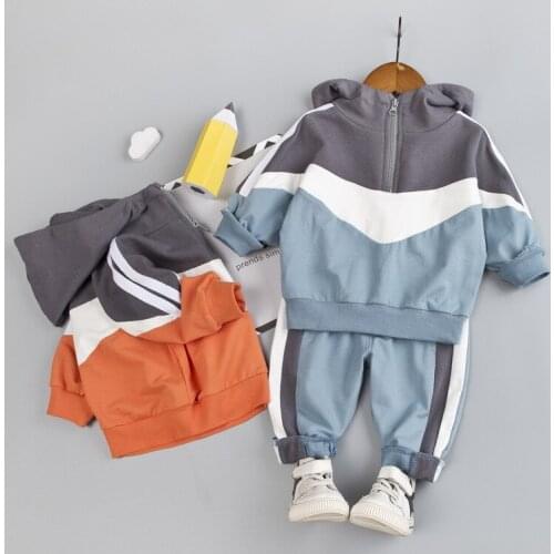 Baby Boys Suits Spring Autumn Cotton Clothing Set For Boy Hooded + Pants 2 Pcs Christmas Gifts Birthday Present For Kids