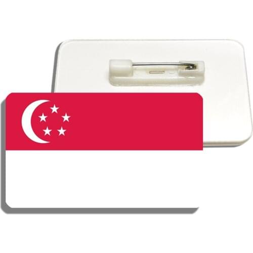 Singapore Flag Brooch Beautiful Flag Lapel Pin For Women And Men Acrylic Patriotism Badge Meeting Accessories