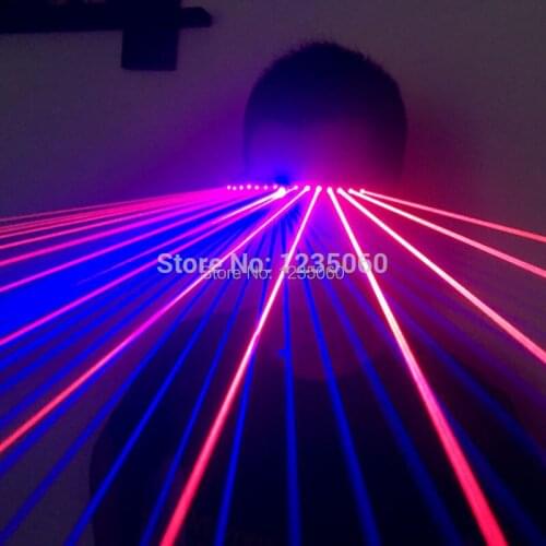 WYY Red blue laser beams light glasses laser man projector stage wears lighted laser costume bar party performance ballroom club
