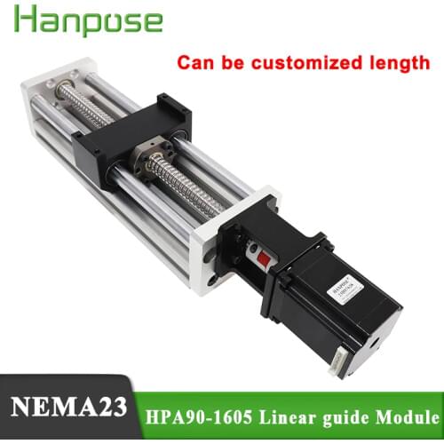 HPA90 Linear Guide Slide Rail CNC Small Stage Actuator Screw Lead Motion Table System Nema23 stepper Motor +SFU1605 ball screw