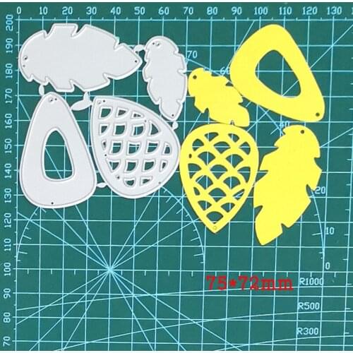 Fashion Hollow Pineapple/Leaf Earrings Metal Cutting Dies For Stamp Scrapbooking Stencils DIY Paper Album Card Decor Embossing