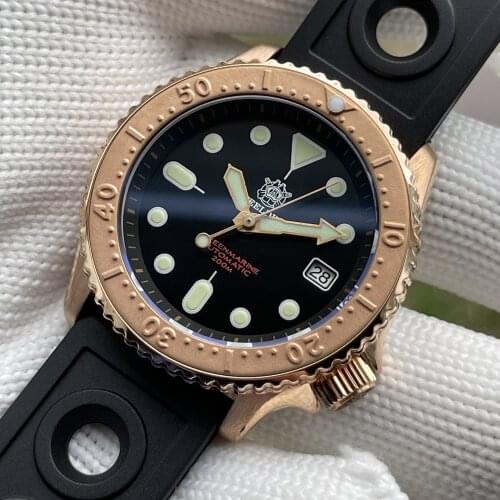 Steeldive SD1996S New Arrival 2021 Bronze Mechanical Wristwatches Men 200M Waterproof NH35 Ceramic Bezel Automatic Diver Watch