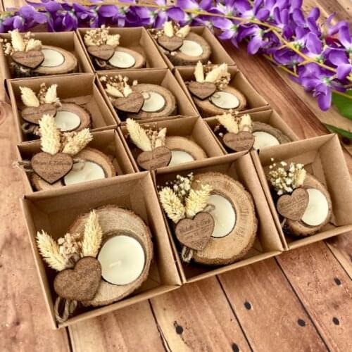 Personalized Wedding shower favors, rustic tealight holder, bridal shower favors gift, bridesmaid gifts, wood favors, personaliz