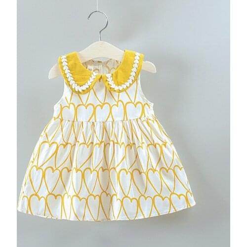 Baby Girl Dress Children Clothes Cute Cotton Heart Printed Sleeveless Cool Princess Summer Baby Dresses