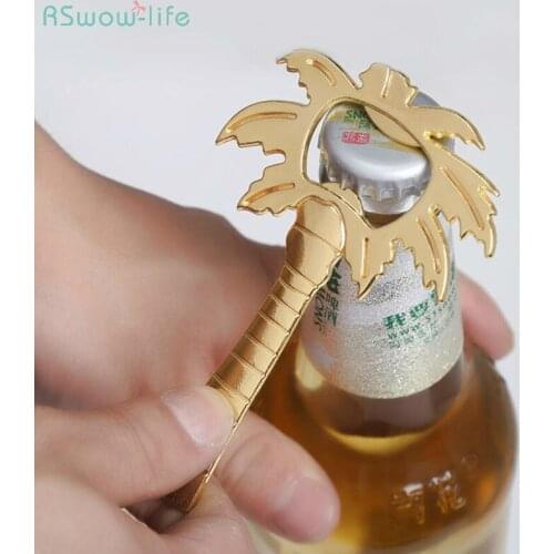 Marine Theme Wedding Metal Golden Coconut Tree Beer Bottle Opener Wedding Favors And Gifts For Summer Gift Theme