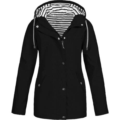 Women Solid Rain Jacket Outdoor Plus Size Waterproof Hooded Raincoat Windproof Jackets Plus Size S-5xl Women Men Coats