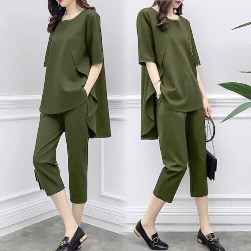 2019 Spring Large Size 5xl 2 Piece Set Women Casual tops+pants Female Costume Tracksuit Woman Suit