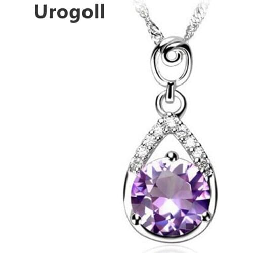 Fashion 925 Sterling Silver Necklaces Sexy Waterdrop Jewelry For Women Real 925 Silver Pendant Necklaces Valentines Day Gifts