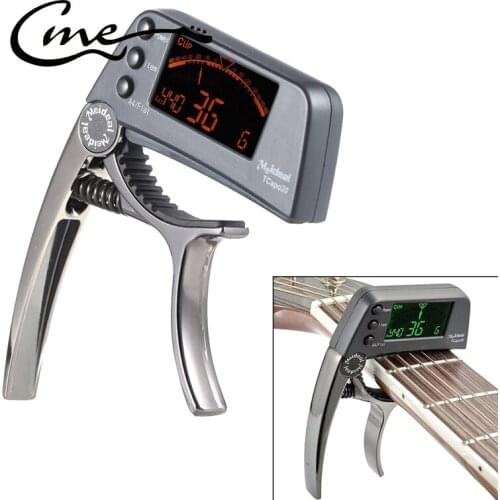 2in1 LCD Guitar Tuner Clip Acoustic Guitar Capo Quick Change Key for Electric Guitar Parts Bass Ukulele Chromatic Alloy TCapo20