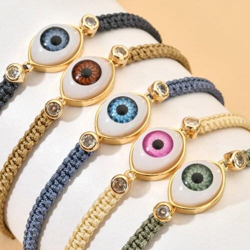 ZMZY Rope Handmade Evil Eye Bracelet Women Turkish Greek Eye Braclet Jewellery Trendy Bracelets Beaded Bangles Gifts