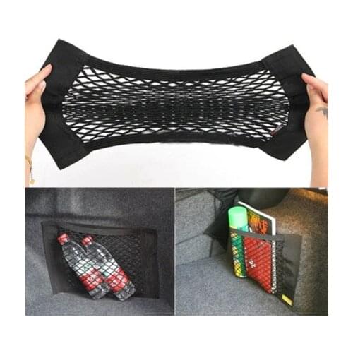 1Pcs Auto Car Interior Accessories Car Trunk Box Storage Bag Mesh Nets Bag Car Luggage Holder Pocket Sticker Trunk Organizer