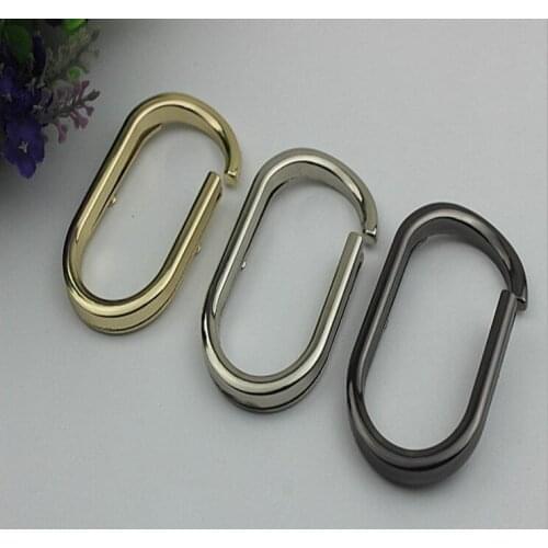 10 PCS/lot) metal plating processing leather handbags oval clip decorative accessories