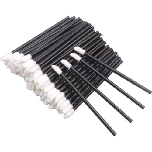 100pcs Disposable Lip Brush Lipstick Lip Glossy Wands Micro Eyeshadow Brushes Eyelash Extension Supplies Applicator Cleaner
