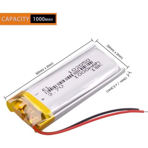 1000mah lithium-ion polymer battery 3.7 V 102050 For MP3 MP4 MP5 GPS KTV household battery amplifier audio computer microphone