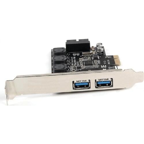 2 Port USB 3.0 PCI Express Card, Superspeed USB 3.0 Card with 20-Pin Power Connector for Desktop with Speed Up to 5Gbps