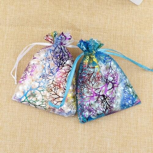 300Pcs/pack Coralline Organza Jewelry Pouch Wedding Favor Party Favor Gift Bag Decoration