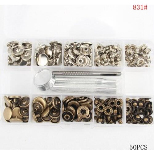 50 pieces Metal Snap Button With Tool Set Clothing Pure Copper combined Down Jacket Buttons