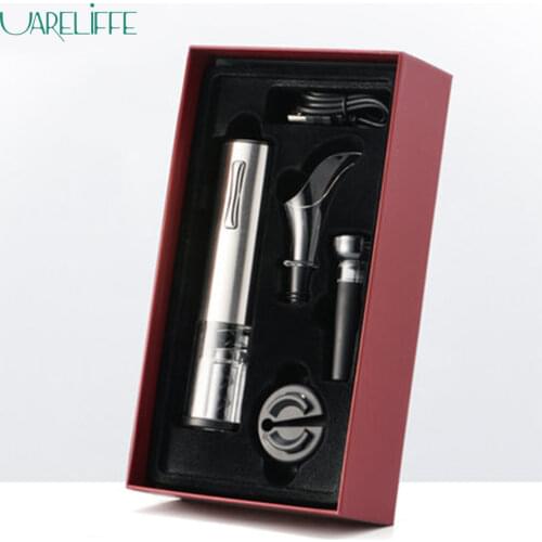 Urallife 4-in-1 Automatic Red Wine Bottle Opener Wine Pourer Decanter Wine Stopper Mini Smart Electric Wine Opener Kit