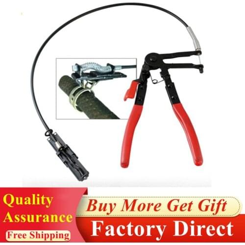 Free Shipping Auto Vehicle Tools Cable Type Flexible Wire Long Reach Hose Clamp Pliers For Automotive Fuel Oil Water Hose Of Car