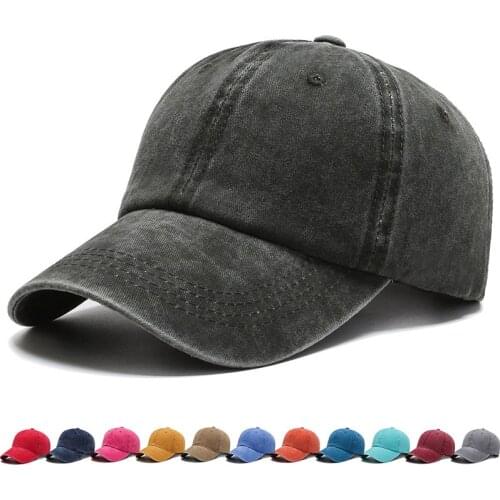 100% cotton baseball cap Washed denim Tennis sport cap For adult Snapback hat