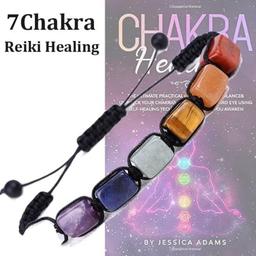 7 Chakra Stone Bracelet Reiki Healing Crystal Natural Gemstone Braided Rope Bracelet for Women Girls Yoga Wrist Chain Bracelets