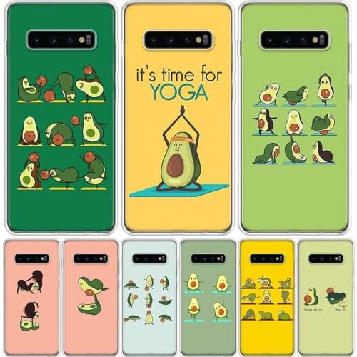 Avocado yoga Phone Case for Samsung Galaxy S10 S20 Ultra Note 10 9 8 S9 S8 S7 J4 J6 J8 Plus Lite + Popular Cover Capa