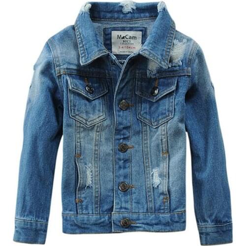 Toddler boy denim jacket classic turn down jeans jacket for 1-12years boys kid warm thick jeans tops clothes outerwear
