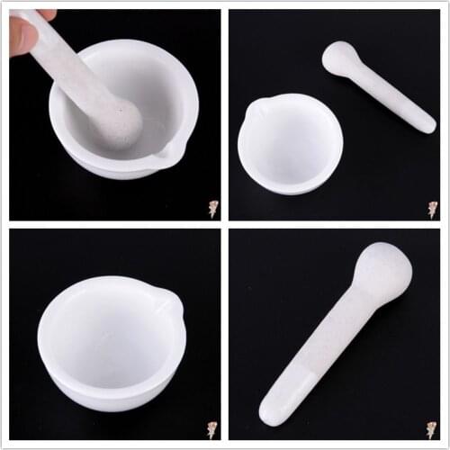 Peerless 1Pcs Ceramic Porcelain Mortar And Pestle Mix Grind Bowl Set Laboratory Herbs Kitchen 6ml