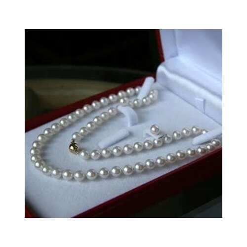 Hot Fashion women designer cheap Jewellery set 8-9MM White Akoya Cultured Pearl Necklace Earring