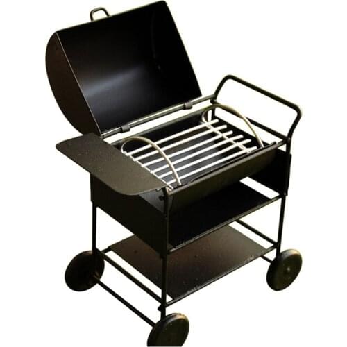 Dollhouse Miniature Outdoor Garden Square Barbecue BBQ Grill Oven Toy Black Classic Toy for Kids Furniture Toy Dolls Accessories