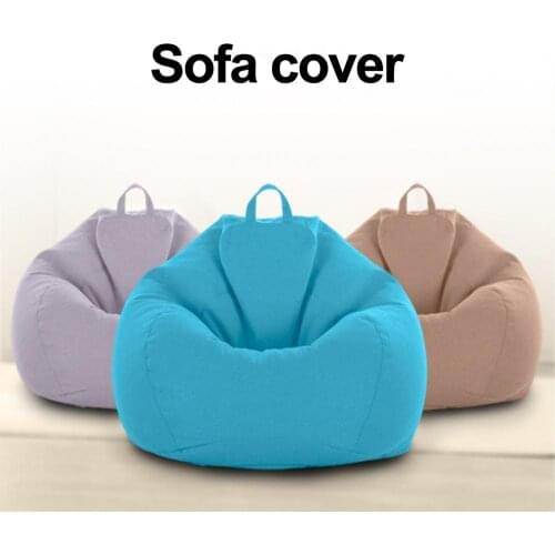 80%HOTSofa Protector Breathable Waterproof Flax Removable Bean Bag Cover for Indoor