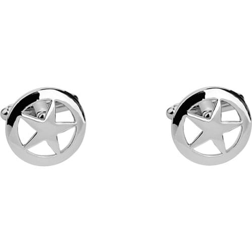Trendy Pentagram Cuff Links Five pointed Star Suit Cufflinks Mens Business Button Shirts Cufflinks Jewelry