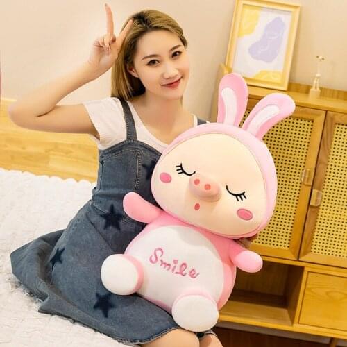 Stuffed Plush Animal Toys Pillow Kawaii Sleeping Pillow Cute Pig Doll Plush Toy for Kids Birthday Christmas Gift