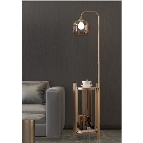 Nordic floor lamp living room bedroom bedside luxury creative high-grade glass desktop coffee table sofa side vertical table lam