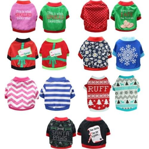 Pet Clothes For Christmas Carnival Puppy Cotton Shirt Cute Dog Vest Puppy Kitten Clothing Pet Apparel