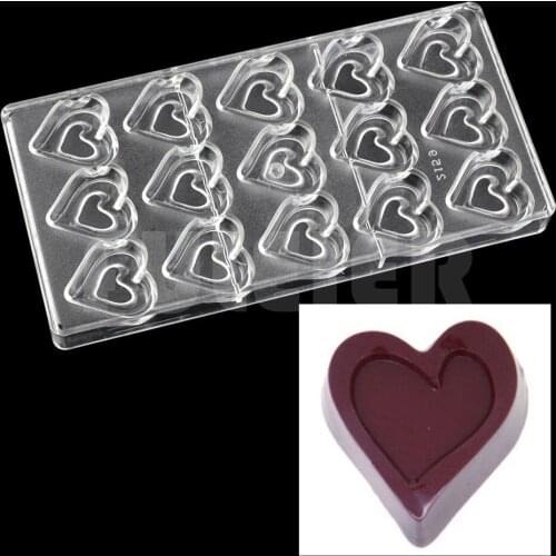 Valentines gift 3D heart shaped plastic chocolate mold,DIY bakeware candy chocolate making tools pastry tools for baking