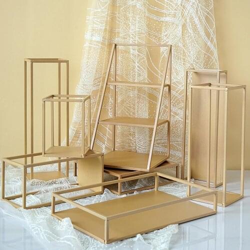 Champagne gold tray 1 piece cake tools fondant dessert home decorations sweet table fitting Storage Holders & Racks