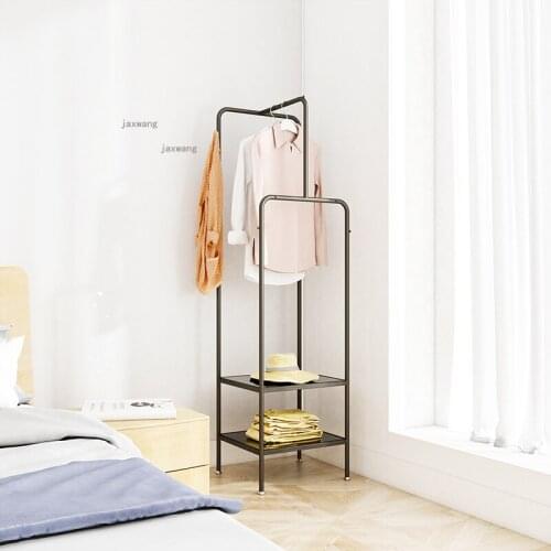 Simple Living Room Coat Rack Wrought Iron Bathroom Hanger for Bedroom Furniture Floor Storage Shelf Creative Hotel Clothes Racks
