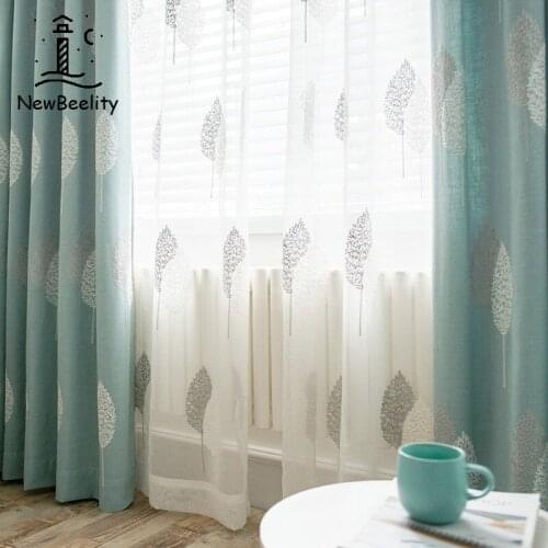 Direct-selling Curtain Fabrics From Manufacturers Sell Well Modern European Curtain Cotton Linen and Bamboo Embroidered