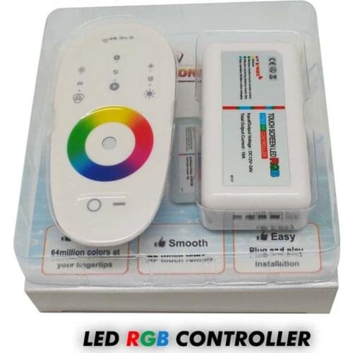 1set/lot DC12-24V 18A RGB/RGBW LED Controller 2.4G Touch Screen RF Remote Control For 5050/3528 RGB LED Strip/Bulb/Downlight