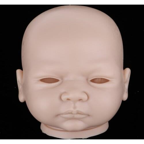 Handmade Unpainted 20inch Reborn Doll Head Sculpt Model Silicone Head Carving Mold #4