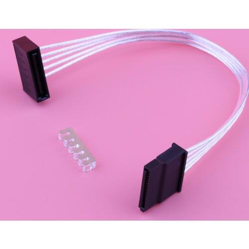 SATA HDD Power Extension Cable Male to Female, 20cm Sleeved White