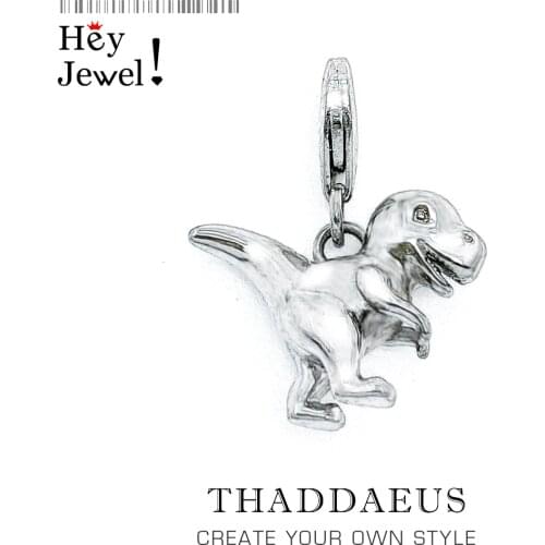 Dinosaur Charm,Europe Style Funny Fine Jewelry For Women,2021 Autumn Cute Gift In Sterling Silver 925 Fit Bag Bracelet