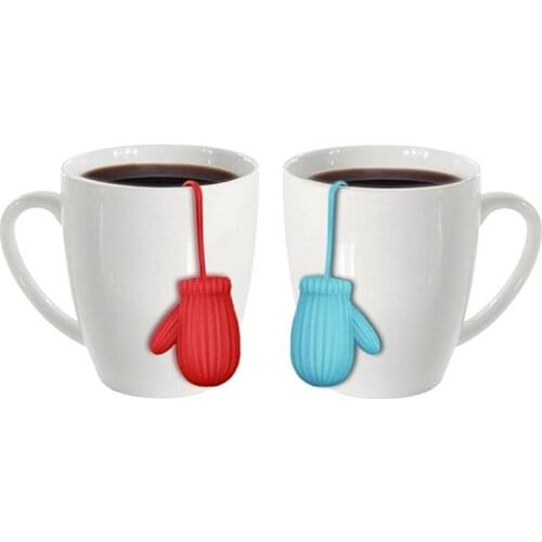 Cute Christmas glove shape, reusable silicone tea maker, fun herbal tea bag, coffee filter, diffuser, tea strainer accessories