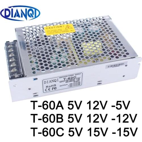 T-60C 5V5A 15V2A -15V0.5A Triple output Switching power supply T-60A 5V 12V -5V ac to dc T-60B 5V5A 12V2.5A -12V0.5A